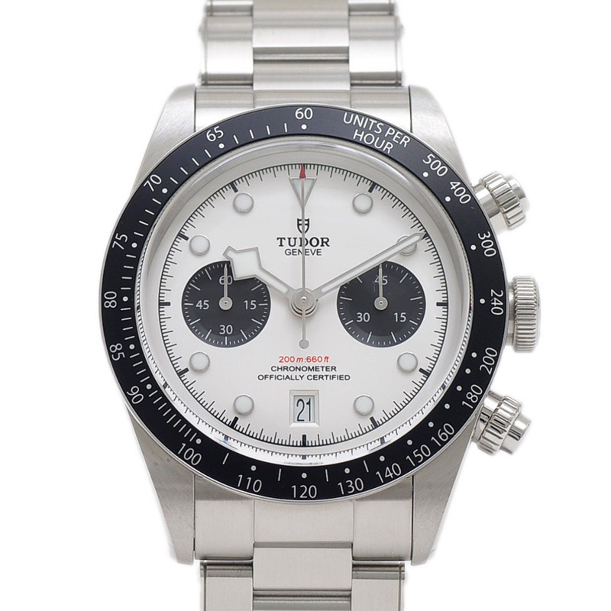 Tudor Black Bay Chronograph Stainless Steel White Dial Men's Watch 79360N