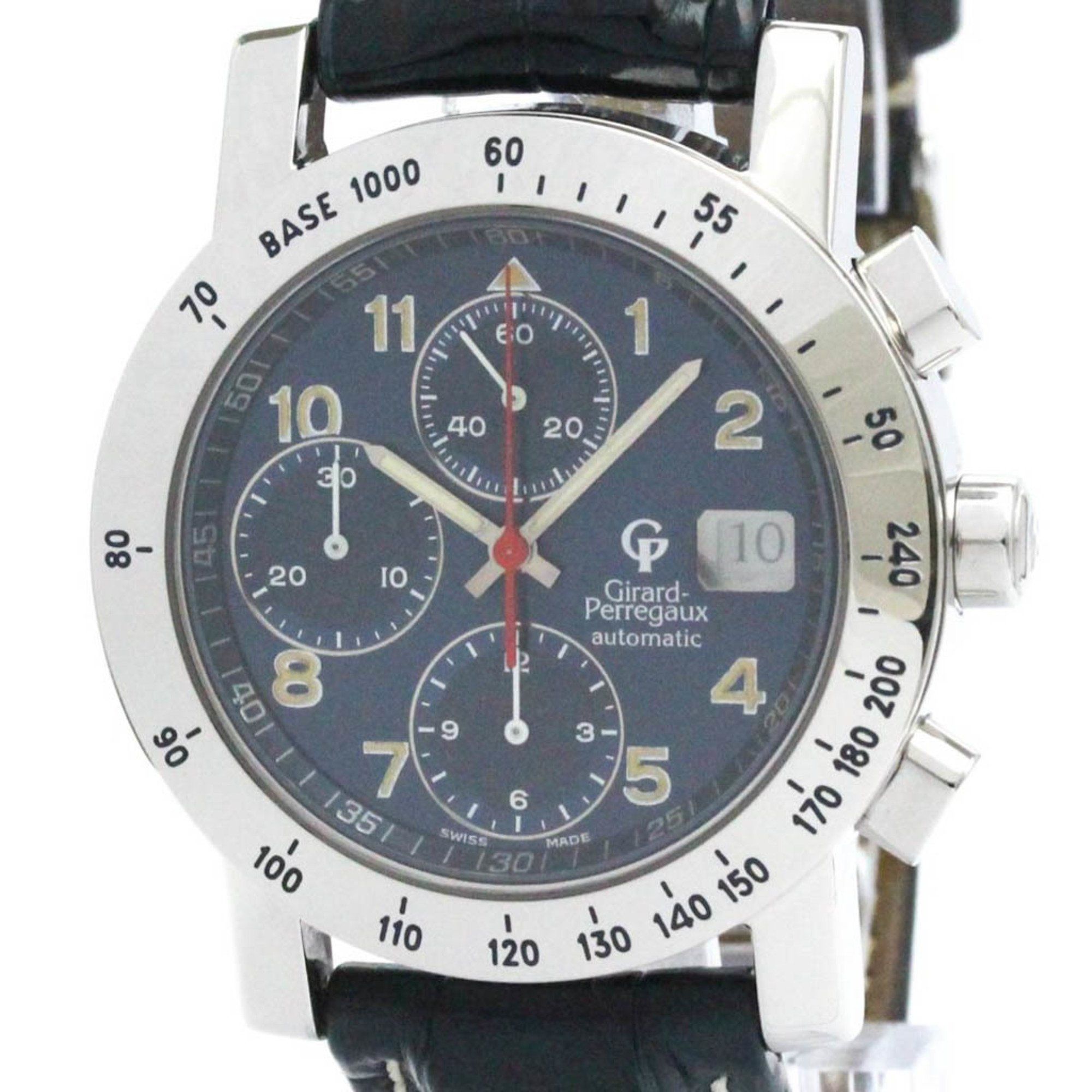 Polished GIRARD PERREGAUX GP7000 Chronograph Steel Automatic Watch 7050