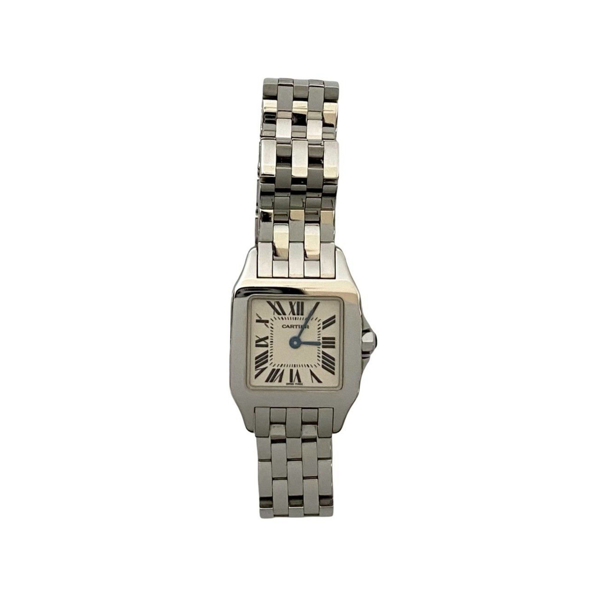 CARTIER Santos de Cartier SM Quartz Stainless Steel Wristwatch, Silver, 39457