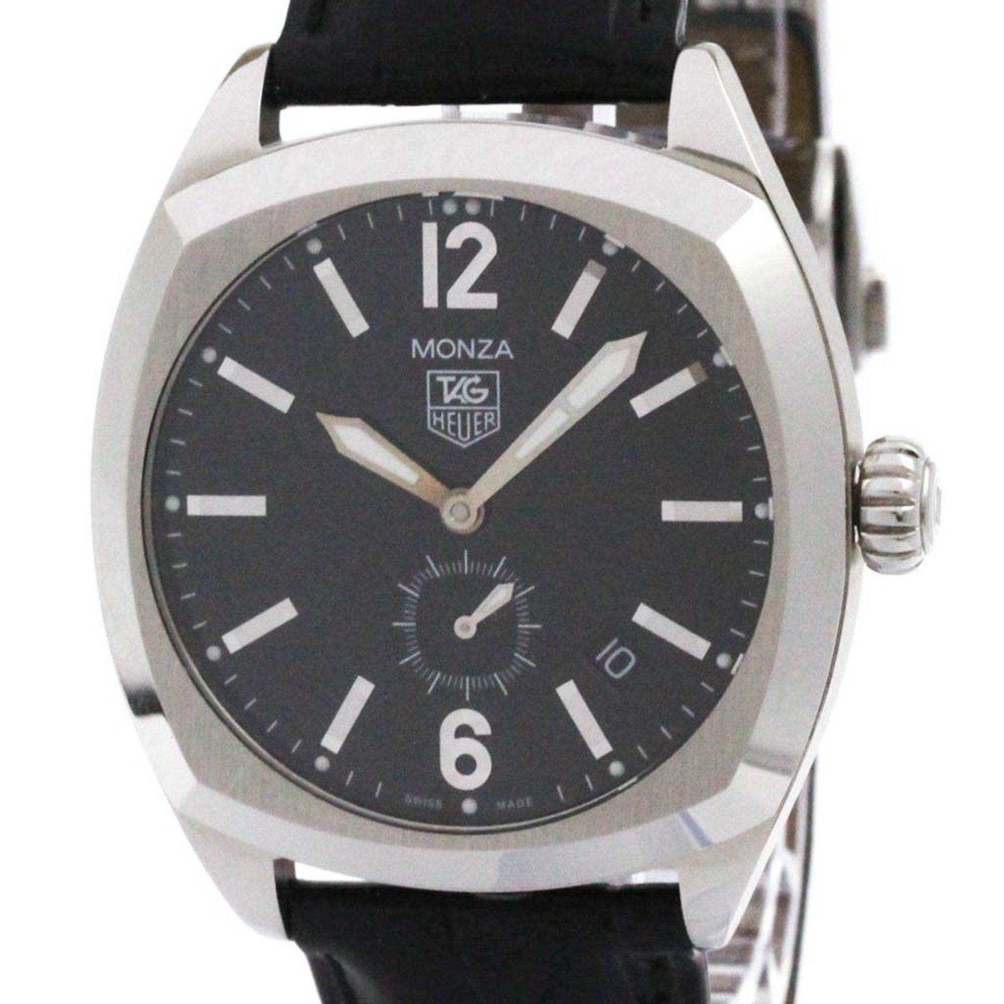 TAG HEUER Monza Steel Leather Automatic Mens Watch WR2110 Polished