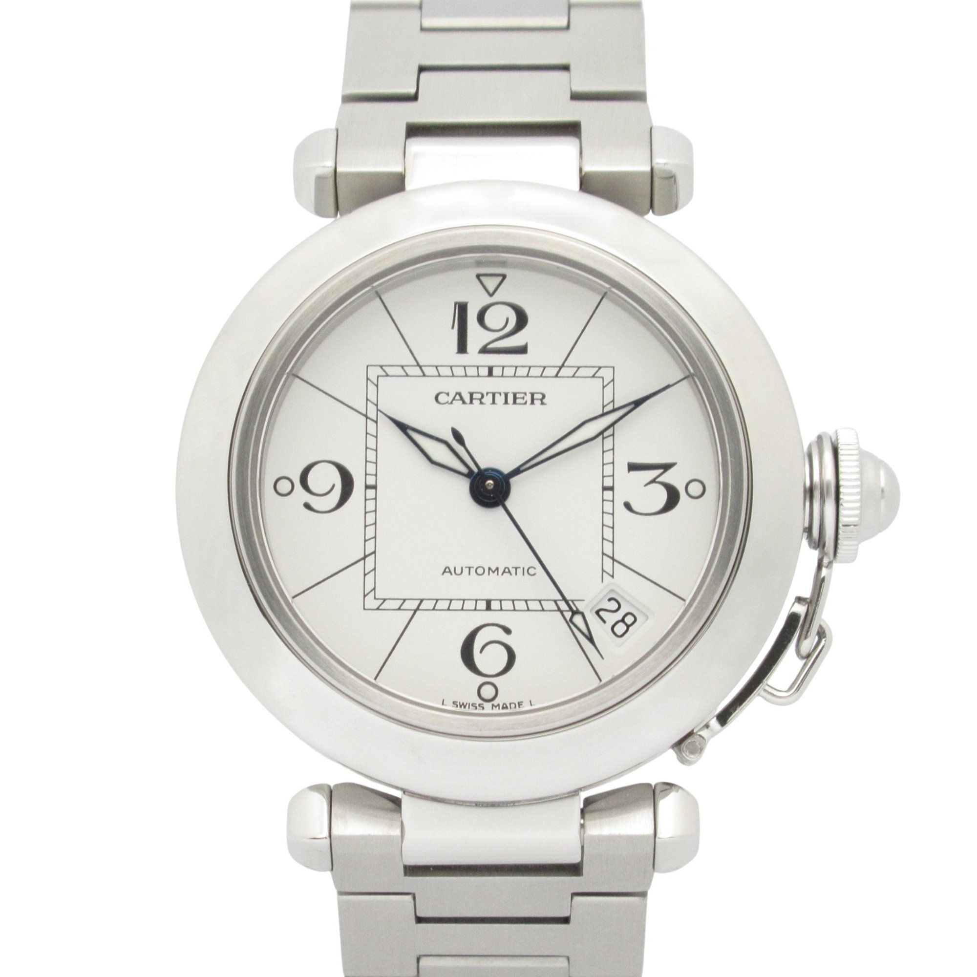 Cartier Pasha C Watch, Stainless Steel, Boys', White, W31074M7