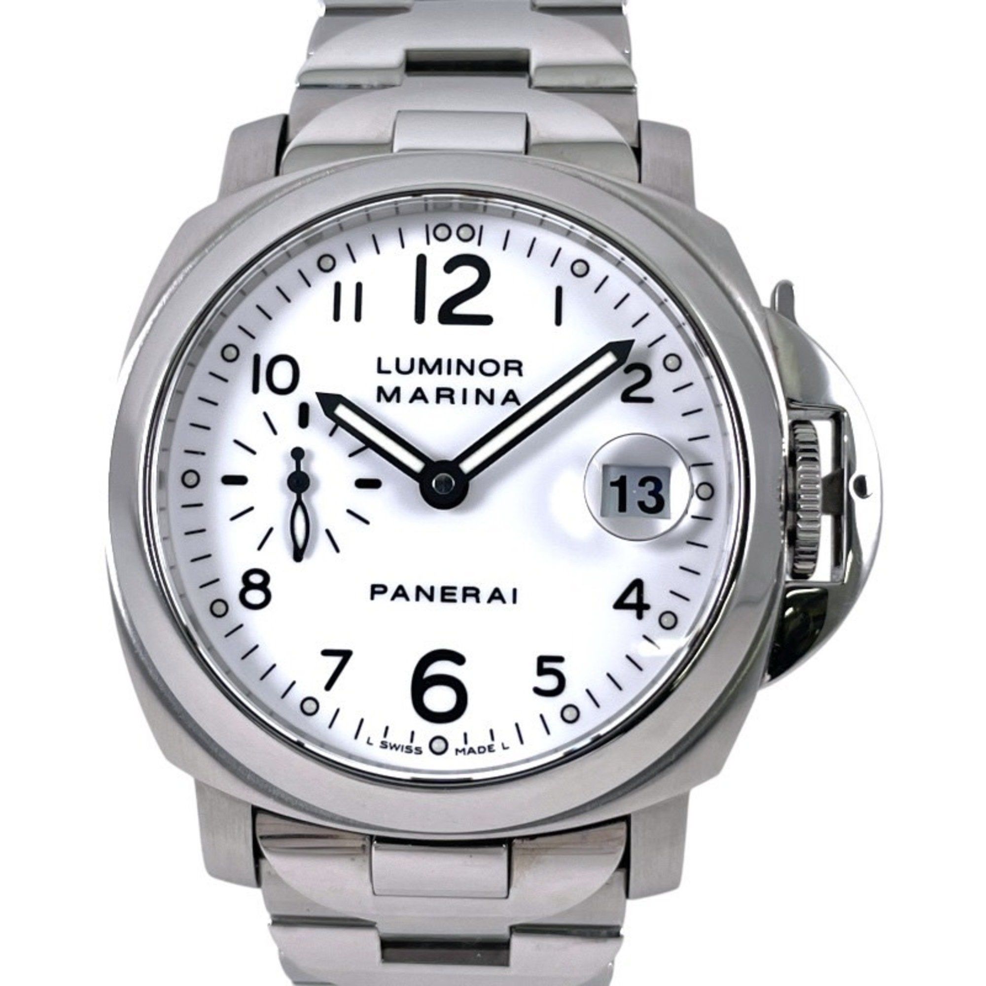 Panerai Luminor Marina 40mm PAM00051 Men's Stainless Steel Watch with White Dial and Automatic Movem