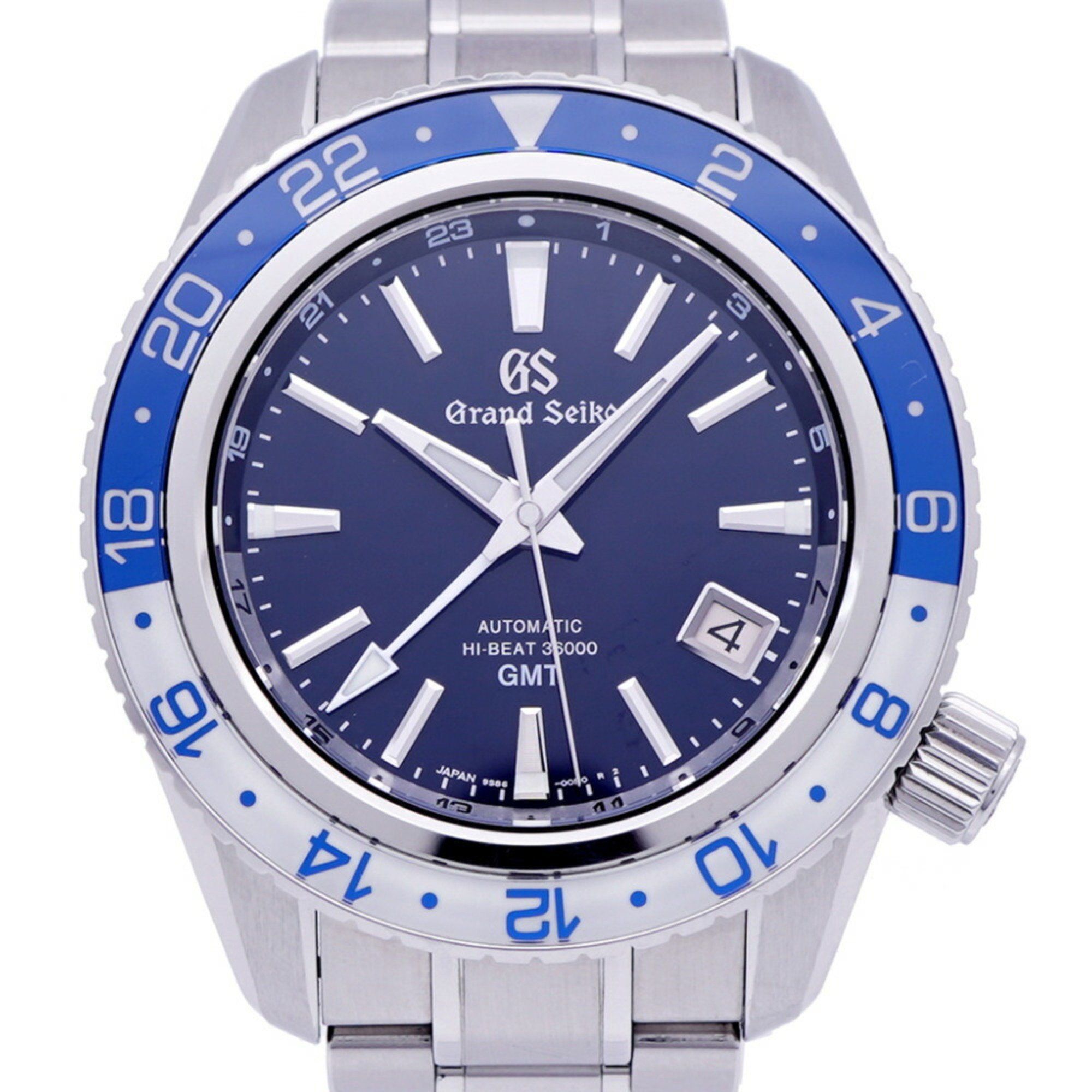 Seiko Grand Mechanical Hi-Beat 36000 GMT Sports Collection SBGJ237 / 9S86-00K0 Automatic Watch SS Bl