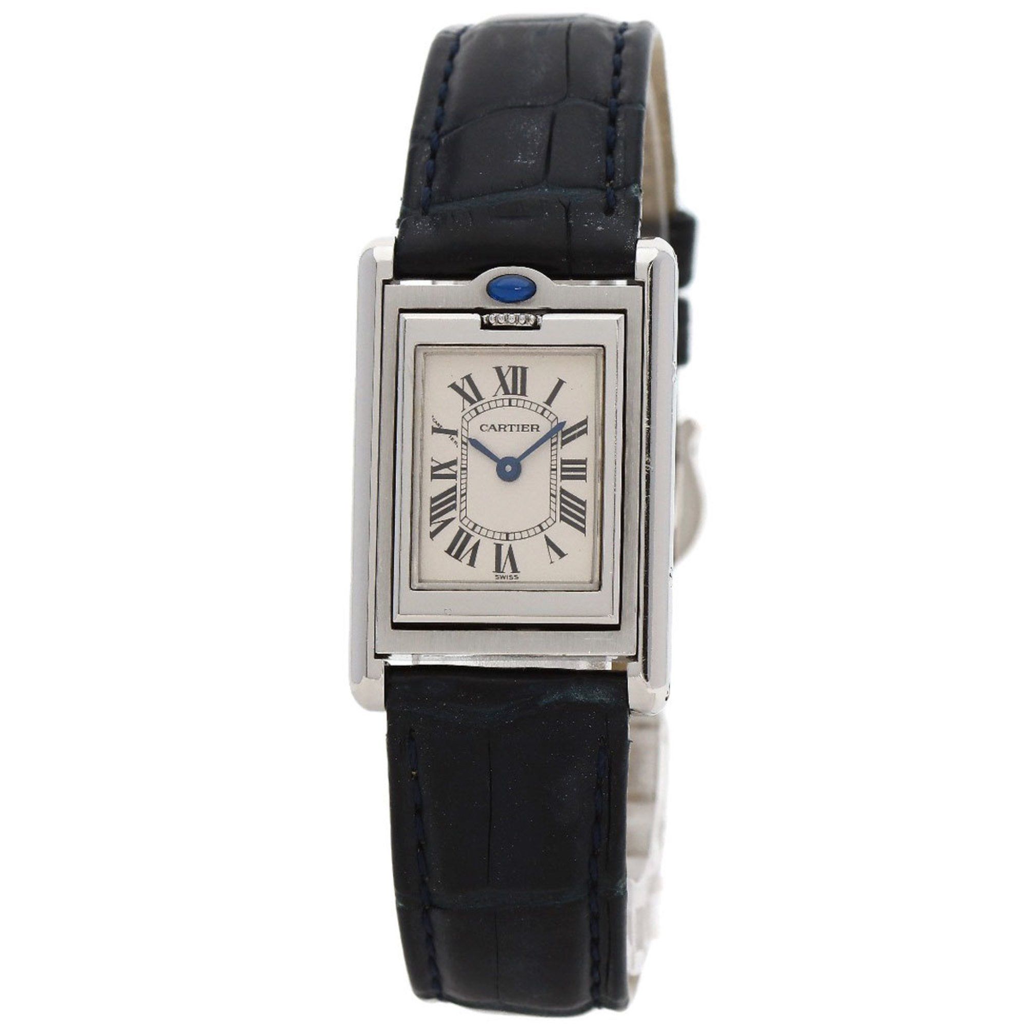 Cartier Tank Basculante SM W1011158 Stainless Steel/Leather Women's Watch