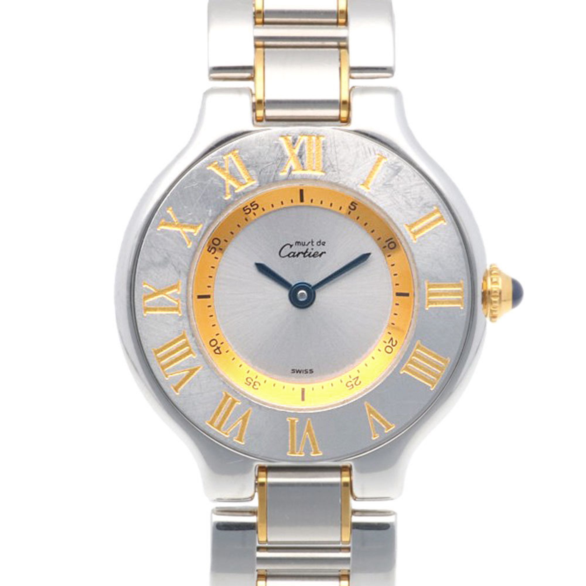Cartier Must 21 Watch Stainless Steel 1340 Quartz Ladies CARTIER Overhauled