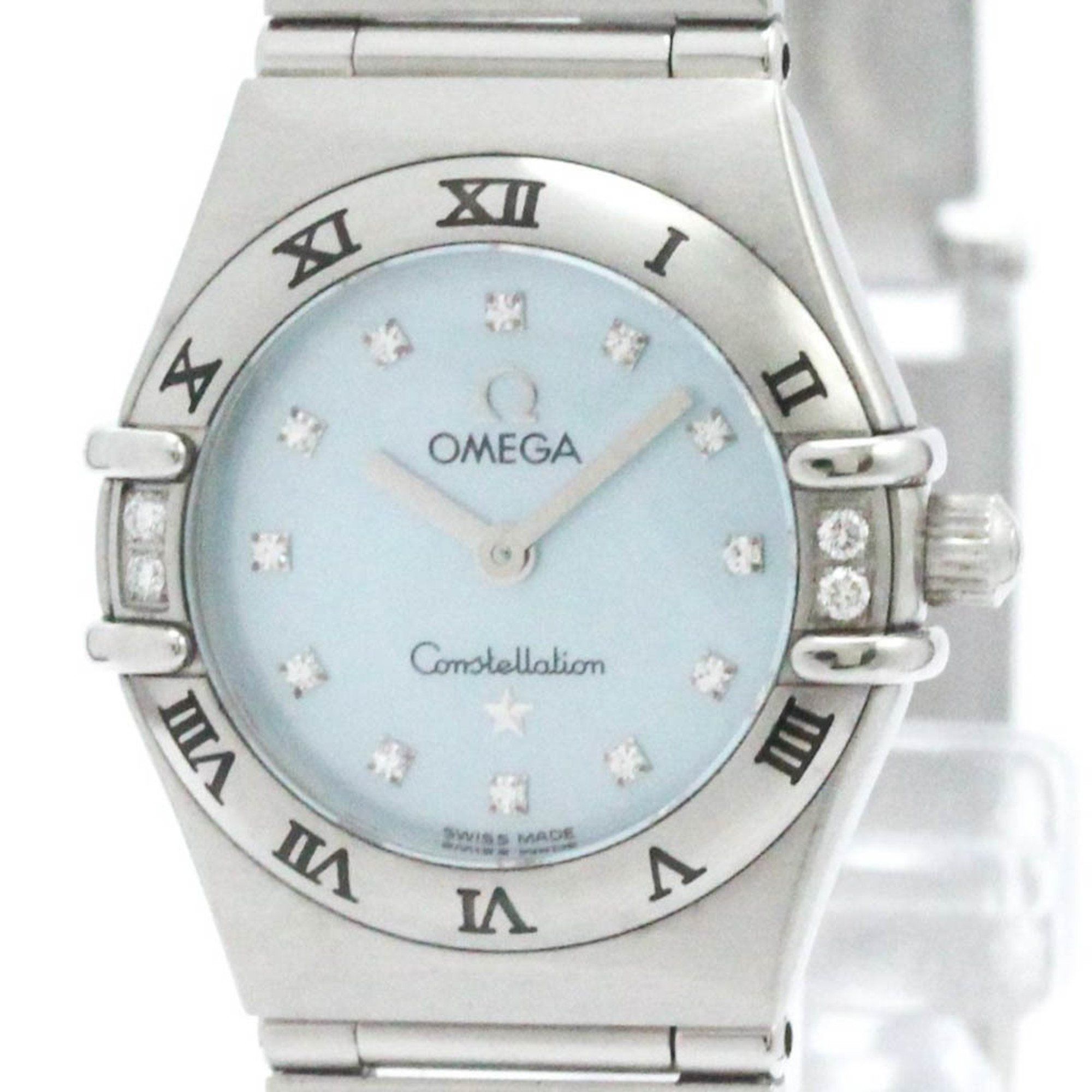 OMEGA Constellation Diamond MOP Dial Quartz Steel Ladies Watch 1567.86