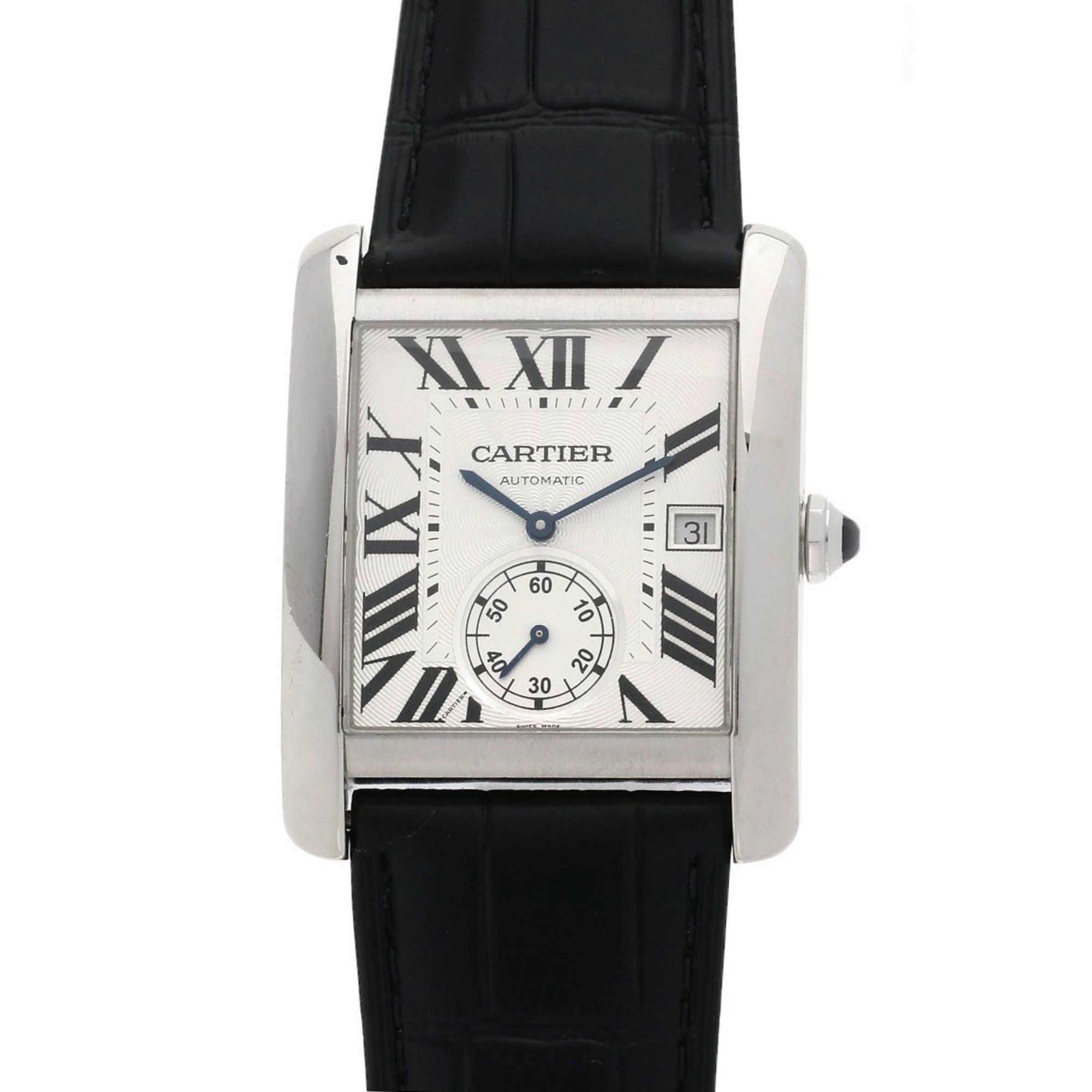 Cartier Tank MC LM W5330003 Men's Watch in Stainless Steel and Leather