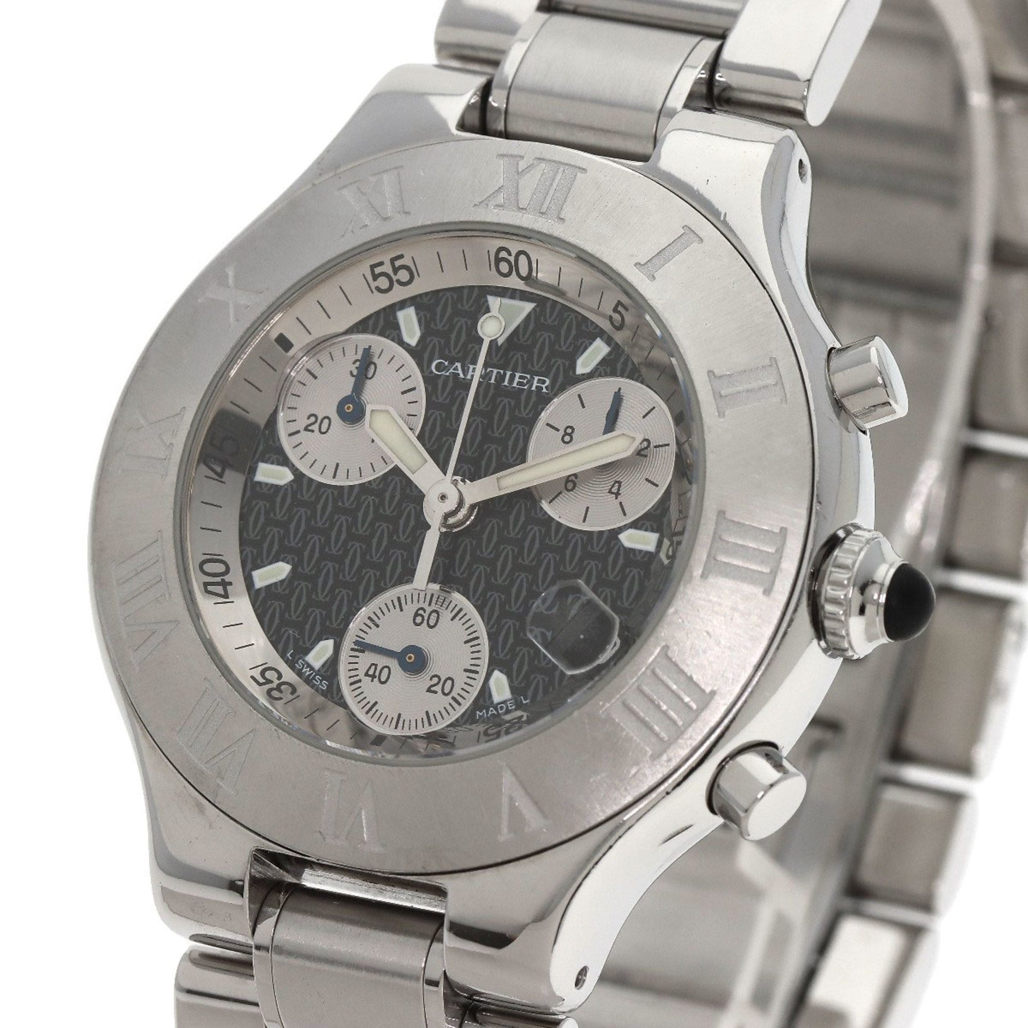 Cartier W101072T2 Chronoscuff 21 Watch Stainless Steel SS Men's CARTIER