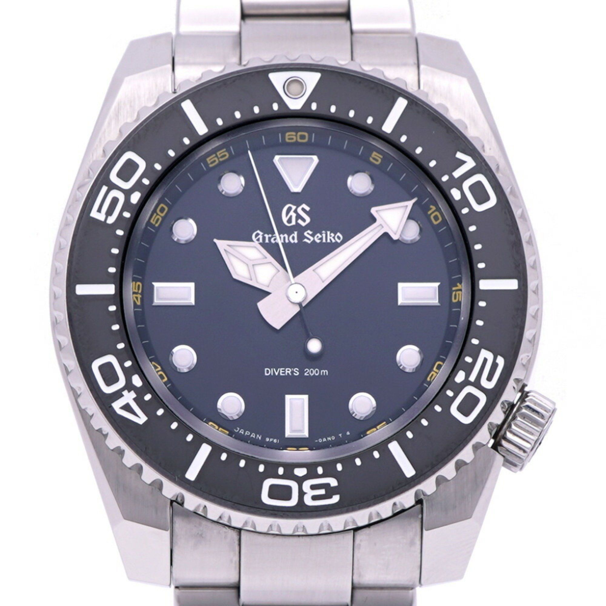Seiko Grand Sports Collection Diver SBGX335 / 9F61-0AL0 Quartz Watch with Stainless Steel Black Dial