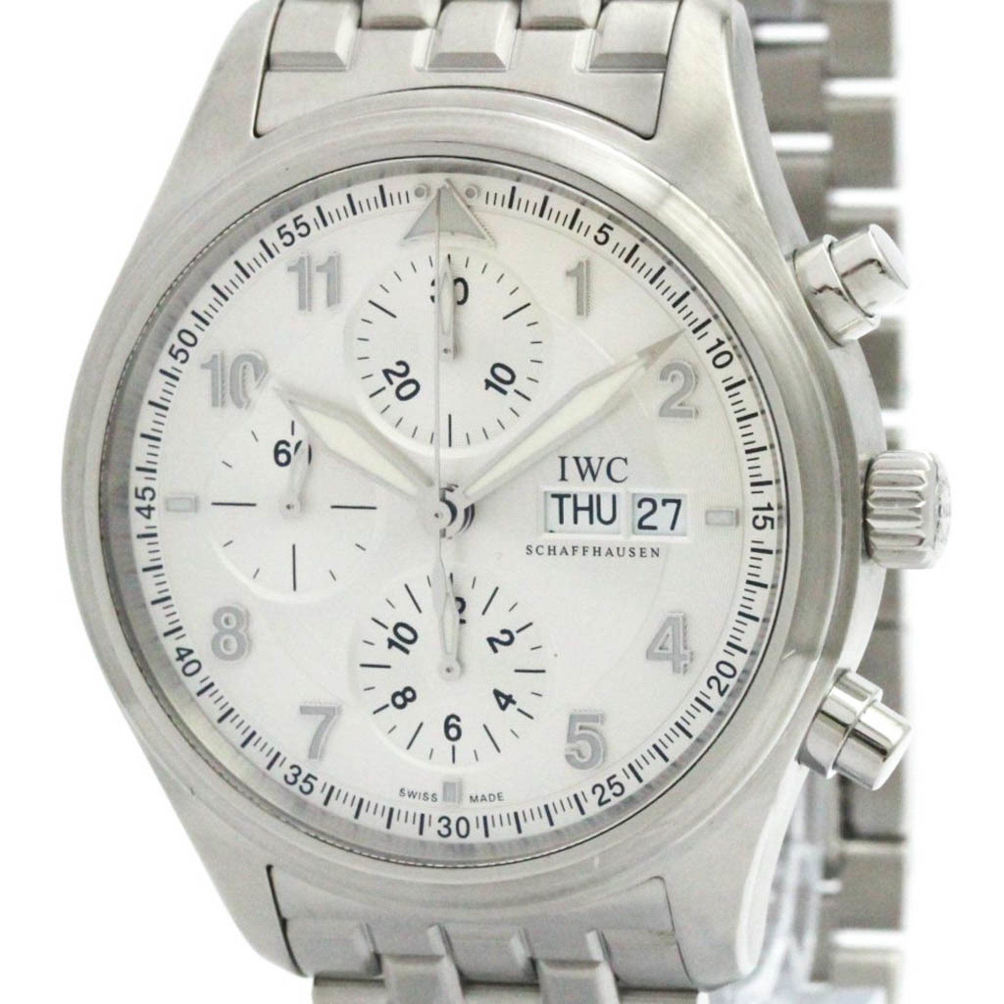 Polished IWC Spitfire Chronograph Steel Automatic Mens Watch IW371705