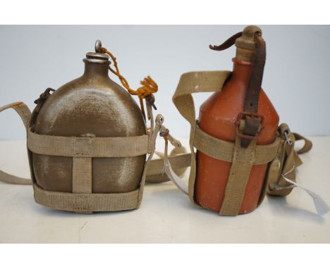 WWll imperial Japanese Army Water bottles x 2.
WWII Imperial Japanese Army water bottles x 2 green is dated Showa 19 =1943. B