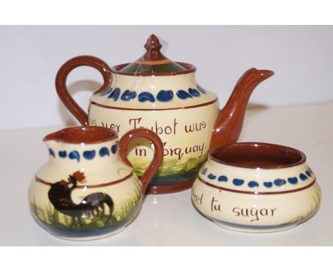 Torquay ware large teapot and two others