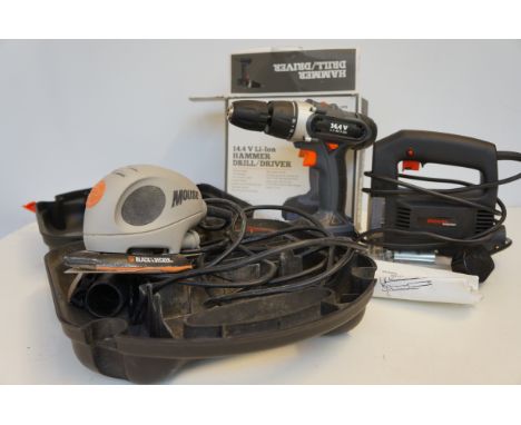 14.4 Hammer Drill, Gig Saw and a Black &amp; Decker Sander