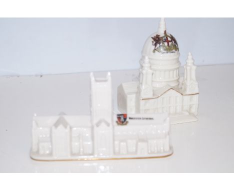 Crested ware St Pauls and Worcester cathedral