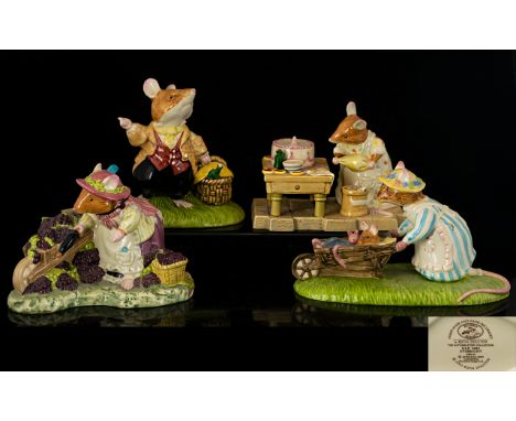 Royal Doulton Collection of Brambly Hedge Figures (4) in total 1. Heading Home DBH 48 2. Old Mrs Eyebright DBH62 3. Mrs Toadf