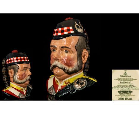 Royal Doulton (Rare) Handpainted William Grant Whiskey Decanter.  Limited Edition first version.  Barrel handle.  Commissione