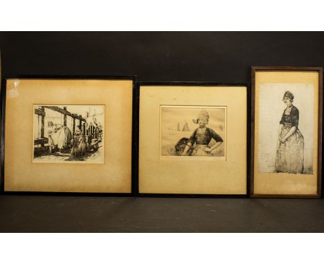 May Marshall Brown (1887-1968, British) Artist Signed Drypoint Etching On Paper Pencil signed 'May M. Brown' to lower left ma