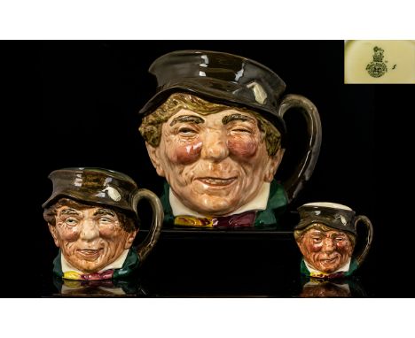 Royal Doulton Hand Painted Trio of Character Jugs (3) 1. Paddy Large size D5753, issued 1937-1960. Height 6 inches -15 cms. 2