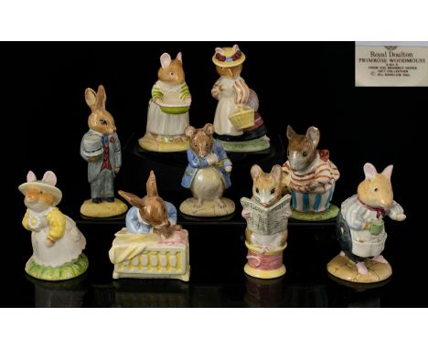 Royal Doulton Collection of Beatrix Potter /Brambly Hedge Figures (8) comprises 1. Primrose Woodhouse D B H8 2. Mrs Toadlflax