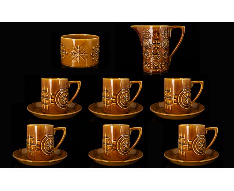 Portmeirion Pottery Part Coffee Service In Totem Design By Susan Williams - Ellis Mid century fourteen piece coffee service i