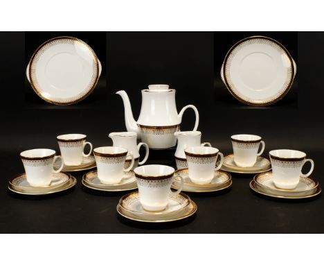 Royal Grafton 'Majestic' Part Tea Set.  Comprises Tea Pot, 7 cups, 12 saucers, 2 milk jugs, 2 sugar bowls, 7 small sandwich/c