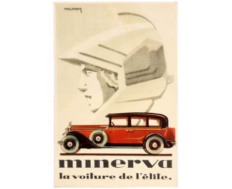 Original vintage advertising flyer for Minerva la Voiture de l'elite / Minerva the car of the elite - Jean Bernard massard gr