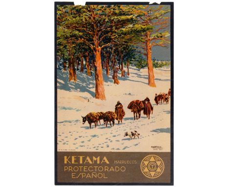 Original vintage travel poster for Ketama, which was part of Spanish Morocco, from 1912 to 1956 - Ketama, Marruecos, Protecto