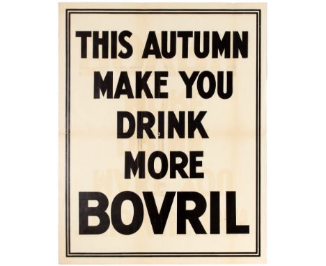 Original vintage advertising poster for Bovril: This Autumn Make You Drink More Bovril. Printed in Britain in the 1930s, this