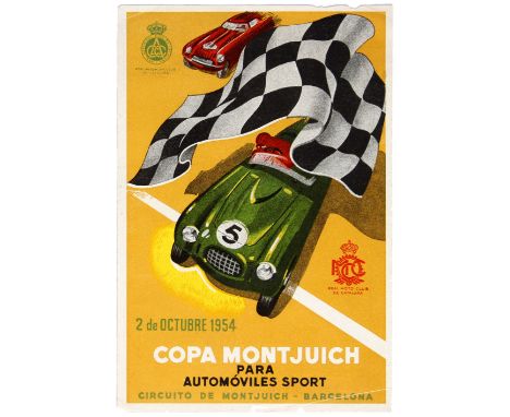Original vintage sport poster for Copa Montjuich organised by Real Moto Club de Catalunya - The Montjuïc circuit is a former 