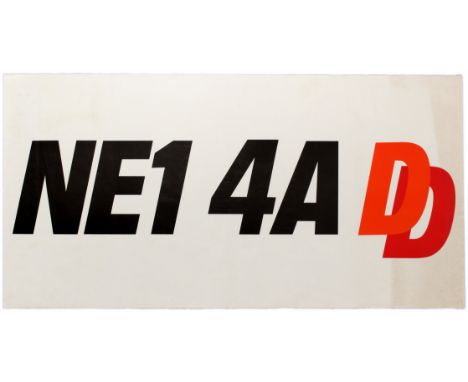 Original vintage advertising poster for Double Diamond beer with a play on a postcode or a car license plate: NE1 4A DD. Bold