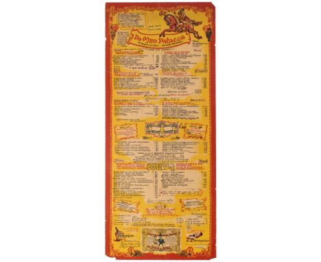 Original vintage souvenir menu from Da Meo Patacca, a 19th-century taverna located in the Trastevere area in the centre of Ro