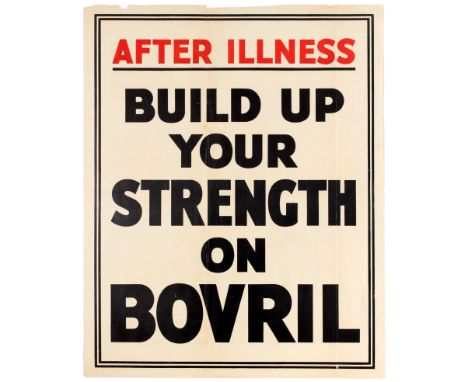 Original vintage advertising poster for Bovril: After Illness, Build Up Your Strength on Bovril. Printed in Britain in the 19