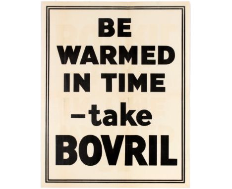 Original vintage advertising poster for Bovril: Be Warmed in Time - Take Bovril. Printed in Britain in the 1930s, this poster