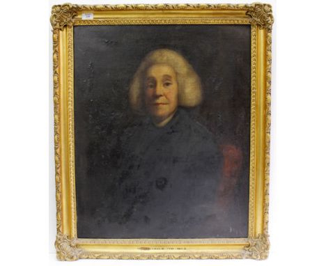 A LATE 18TH / EARLY 19TH CENTURY ENGLISH PORTRAIT OF CLERIC HENRY LESLIE, 1719 - 1803, oil on canvas, 73 x 59cm in a gilt ges