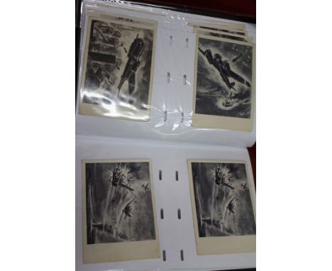 A COLLECTION OF 27 WWII GERMAN POST CARDS, printed in the Middle East and acquired from a German prisoner by British army off