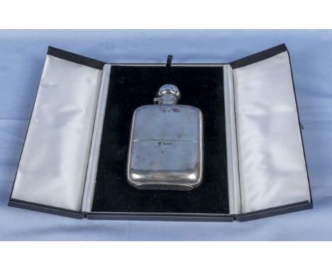 Silver hip flask, marks for Sheffield 1920