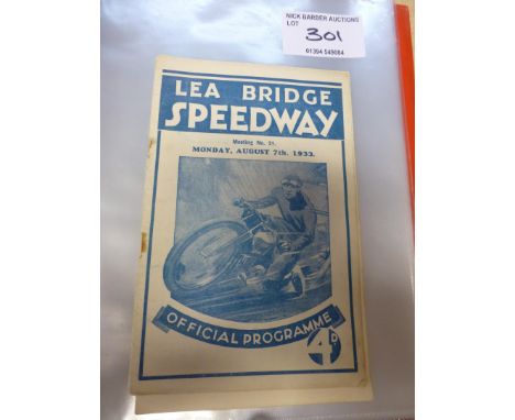 Speedway : Lea Bridge - Bradbury Pratt Trophy programme 07/08/1933 r/staples good cond