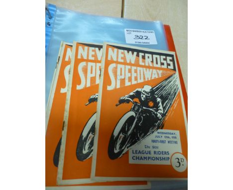 Speedway : New Cross programmes (3) all vgc Star Riders Q R 17/07/1935, Farndon Memorial 18/09/1935, v West Ham 07/10/1936 (f