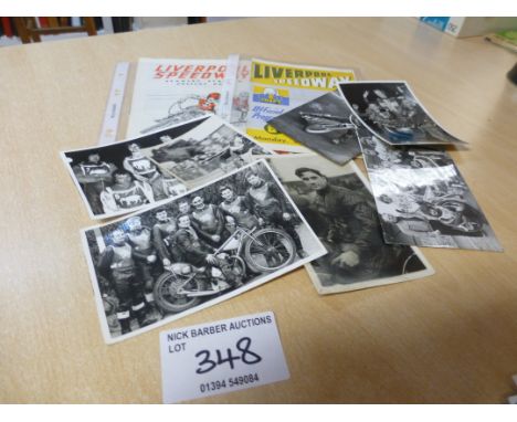 Speedway : Liverpool programmes x 2 1949 &amp; 1960 &amp; a few photos inc pre-war postcard