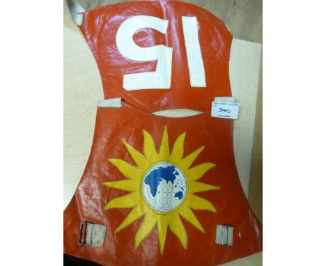Speedway : World Campionship race jacket red yellow / blue super design 1950's original No.15 - lovely item