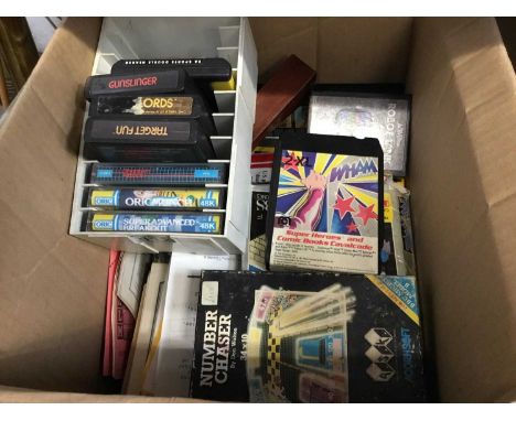 One box of games console games and sundries including ephemera