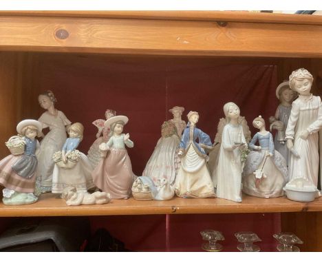 Collection of figurines by Lladro, Nao and Coalport. (14)All in very good condition apart from Winter's Morn who has a damage