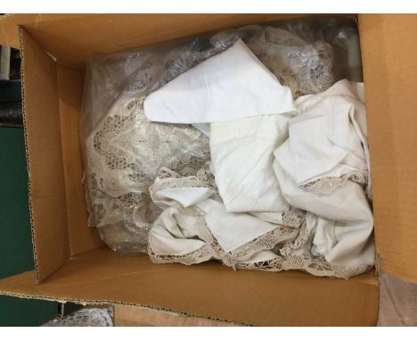 One box of lace, lined and other textiles