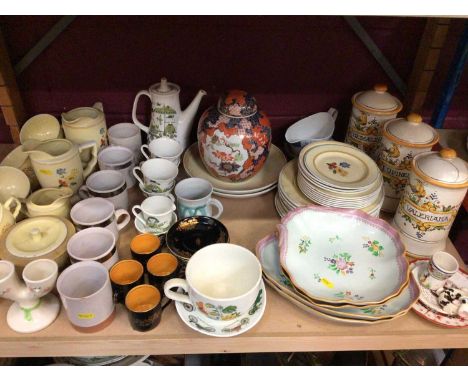 Denmark Elisabeth tea and dinner ware, Calyx ware, Norwegian coffee ware, ginger and storage jars plus box of Quimper.