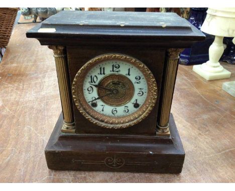 Collection of anniversary clocks, mantel clocks and others including a gilt clock case.