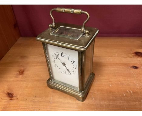 French brass carriage clock, 11cm high