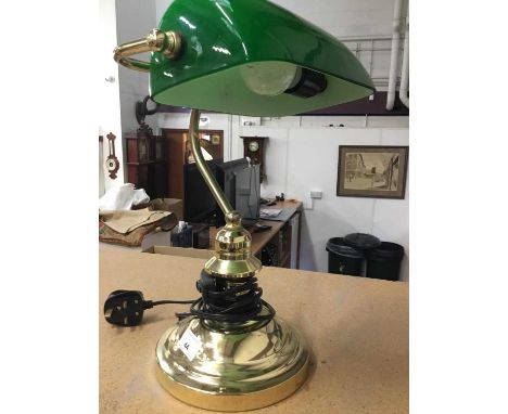 Brass desk lamp with green shadeThe lamp works and has passed a PAT test.