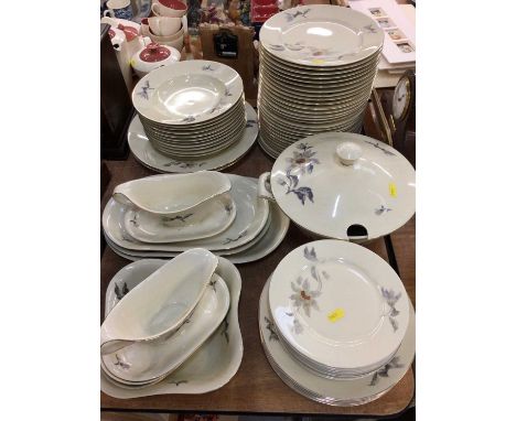 Bavarian ceramic dinner service with floral decoration