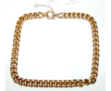 A 9ct gold curb link necklace - 44gCONDITION REPORTthis item is 40cm in length.