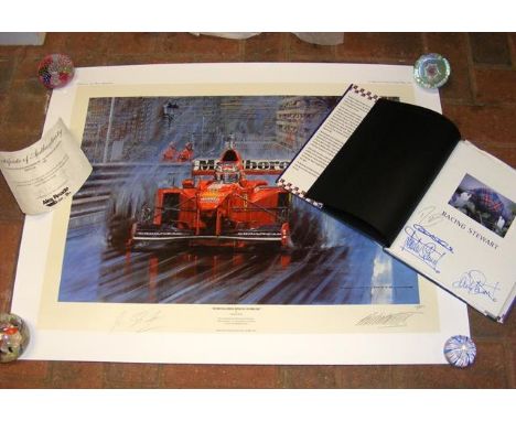 A Limited Edition print "Schumacher Reigns Supreme" by NICHOLAS WATTS with Certificate - having Michael Schumacher signature 